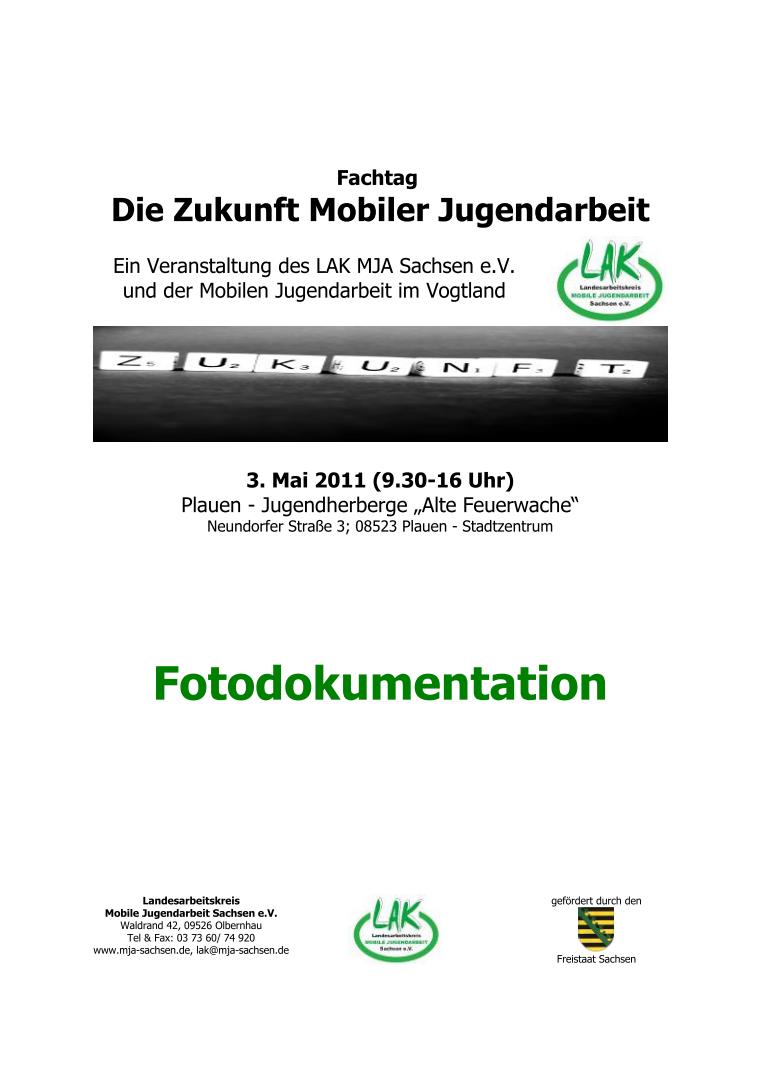 Cover Fachtag Die Zukunft Mobiler Jugendarbeit, Plauen - Fotodokumentation