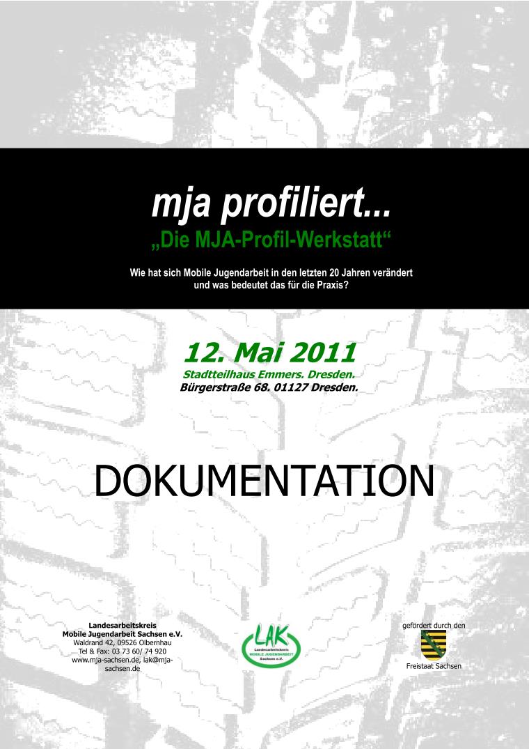 Cover „MJA-Profilentwicklungsprozess“, Dresden - Fotodokumentation